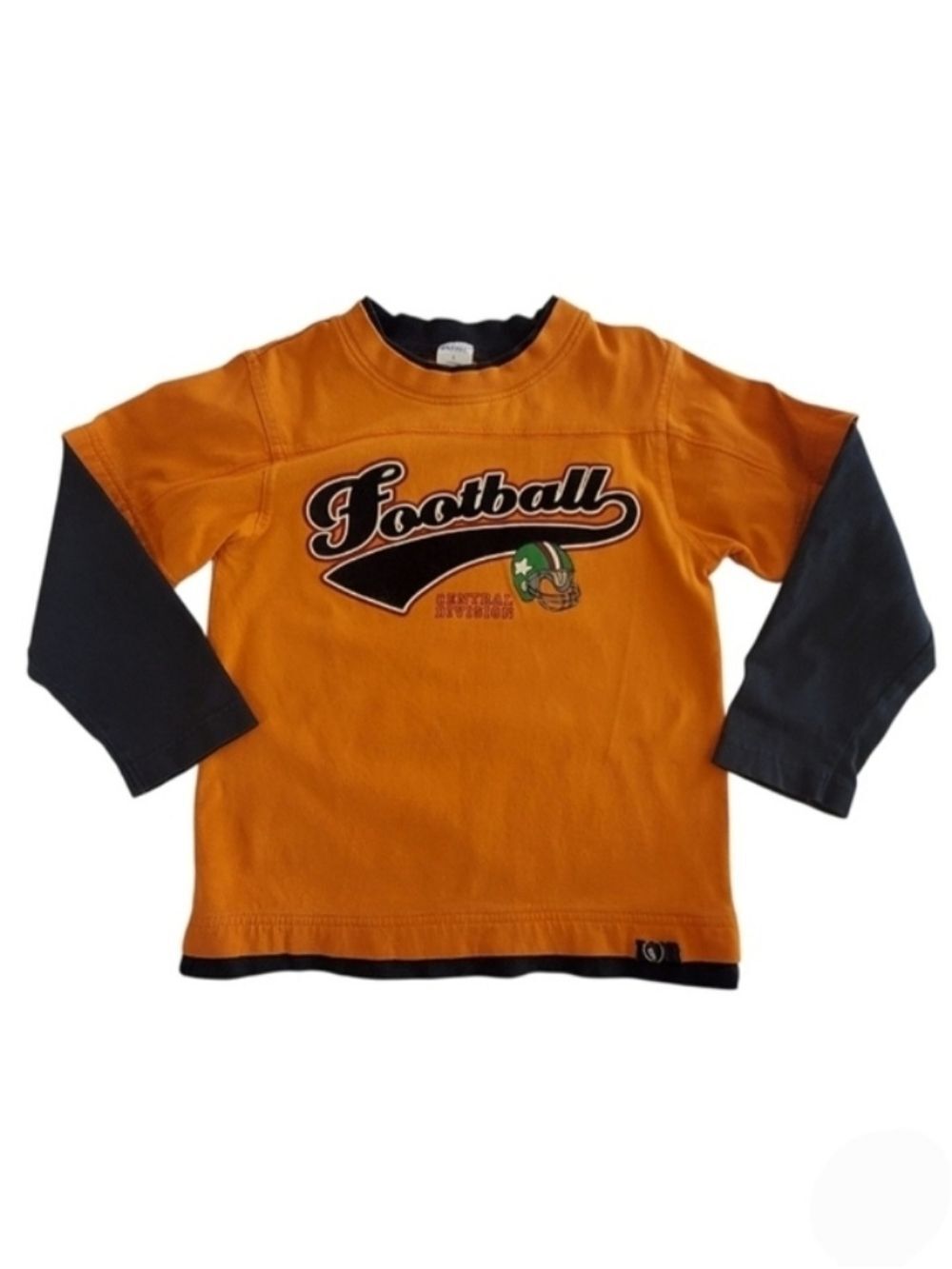 K1128 Gymboree Boys Football Long Sleeve Shirt Orange Black Size 5